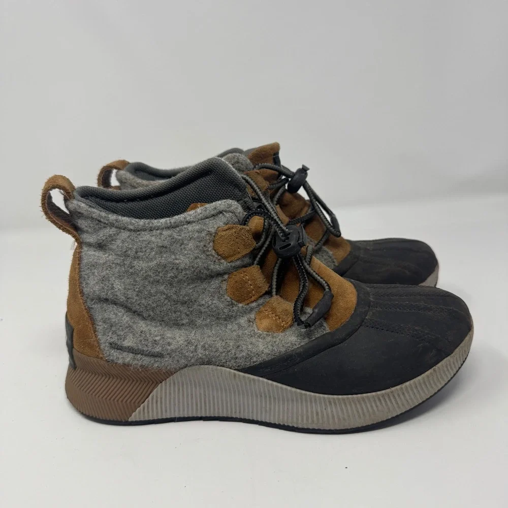 Sorel Out N About III Classic Duck Boots Grey Brown Waterproof NY4563-224 Size 5